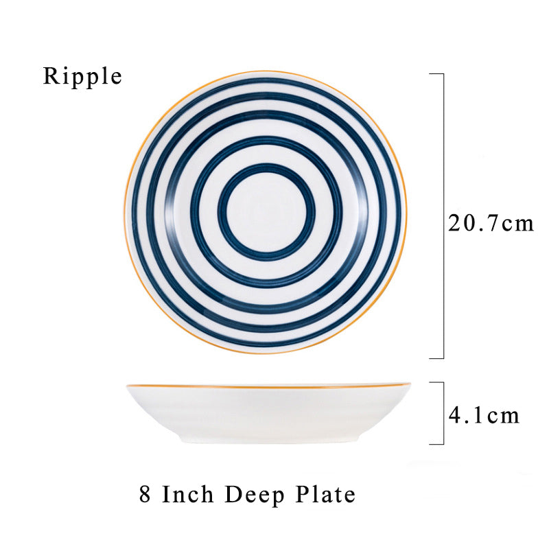 Harmony in Simplicity: Japanese Ceramic Deep Dinner Plates (7'' and 8'') Harmony in Simplicity: Japanese Ceramic Deep Dinner Plates (7'' and 8'')