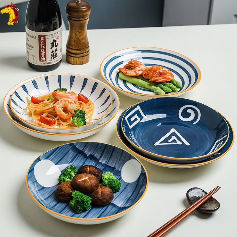 Harmony in Simplicity: Set of 4 Japanese Ceramic Deep Plates (7'' and 8'') - Timeless Elegance for Every Meal Harmony in Simplicity: Set of 4 Japanese Ceramic Deep Plates (7'' and 8'') - Timeless Elegance for Every Meal