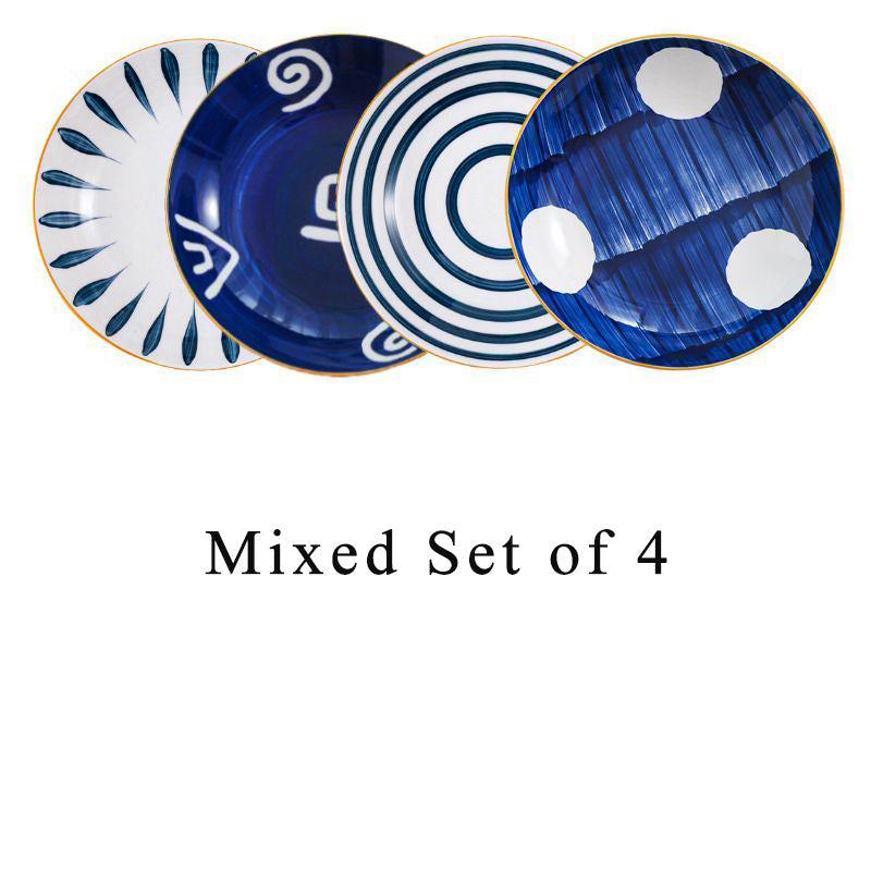 Harmony in Simplicity: Set of 4 Japanese Ceramic Deep Plates (7'' and 8'') - Timeless Elegance for Every Meal Harmony in Simplicity: Set of 4 Japanese Ceramic Deep Plates (7'' and 8'') - Timeless Elegance for Every Meal