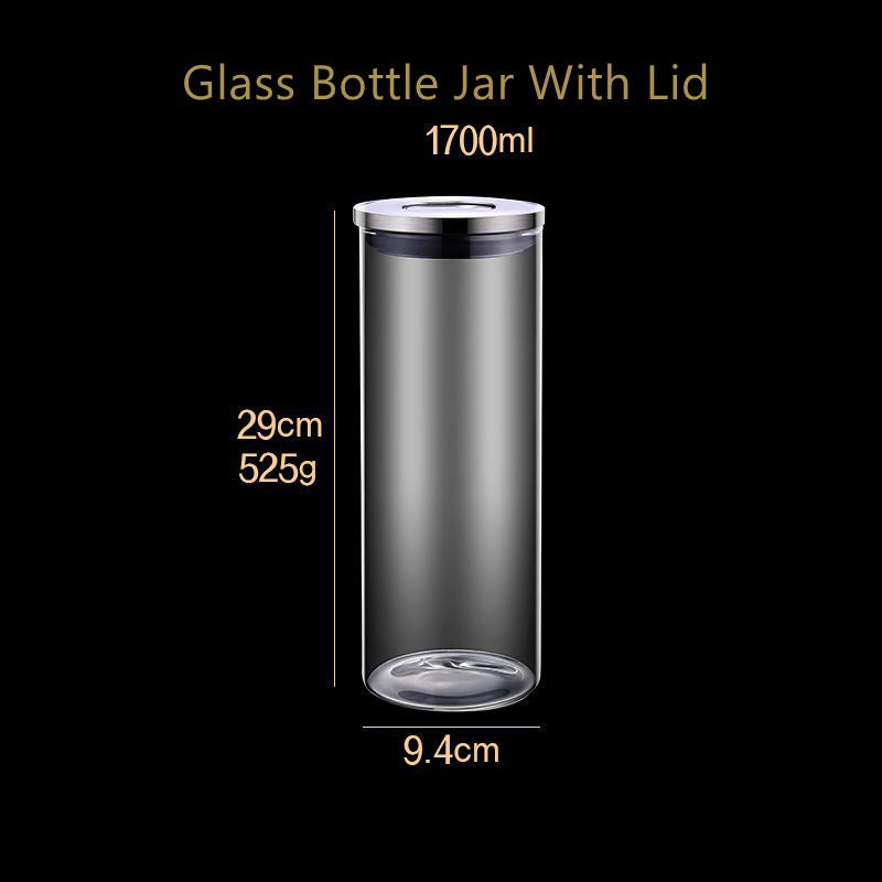 Airtight Jar Food Grade Glass Bottle Jar With Lid Dry Food Storage Box Airtight Jar Food Grade Glass Bottle Jar With Lid Dry Food Storage Box