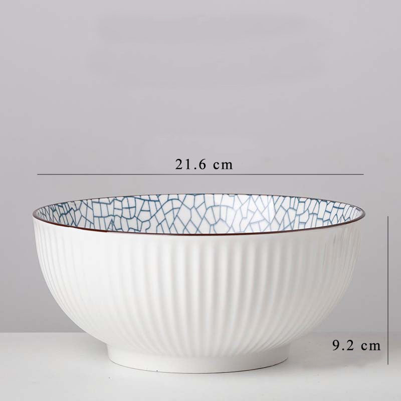 Vertical Essence: Underglaze Ceramic Bowls for Rice and Soup 4 Sizes Vertical Essence: Underglaze Ceramic Bowls for Rice and Soup 4 Sizes