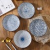 Serene Elegance: Vertical Pattern Underglaze Ceramic Round Dining Plates Serene Elegance: Vertical Pattern Underglaze Ceramic Round Dining Plates
