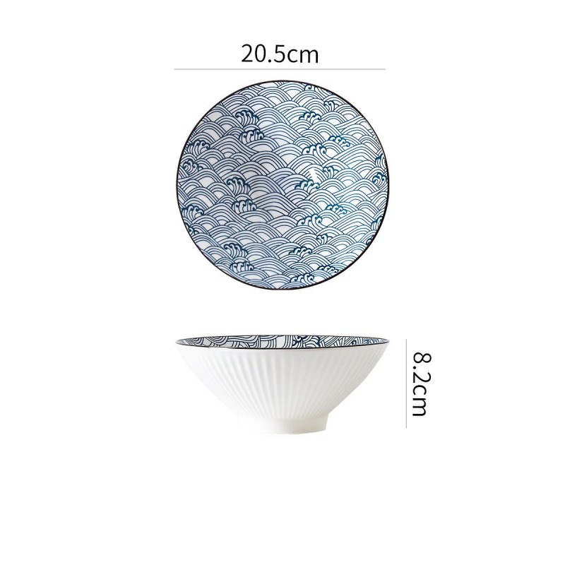 Artistry in Elevation: Set of 4 Vertical Pattern Underglaze Dinner Bowls – 8" Artistry in Elevation: Set of 4 Vertical Pattern Underglaze Dinner Bowls – 8"