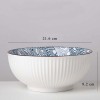 Vertical Essence: Underglaze Ceramic Bowls for Rice and Soup 4 Sizes