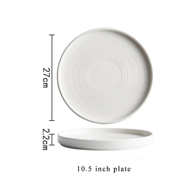 Nordic Ceramic Dinnerware Weiss Series White Plate With Edge Nordic Ceramic Dinnerware Weiss Series White Plate With Edge
