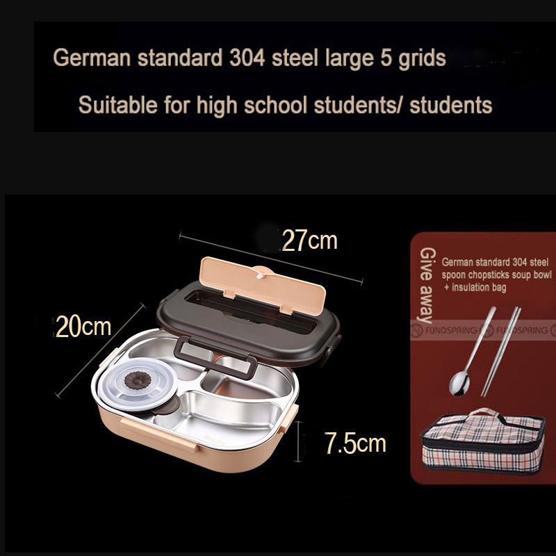 Compartmentalized Stainless Steel Insulated Lunch Box Bento Set Compartmentalized Stainless Steel Insulated Lunch Box Bento Set