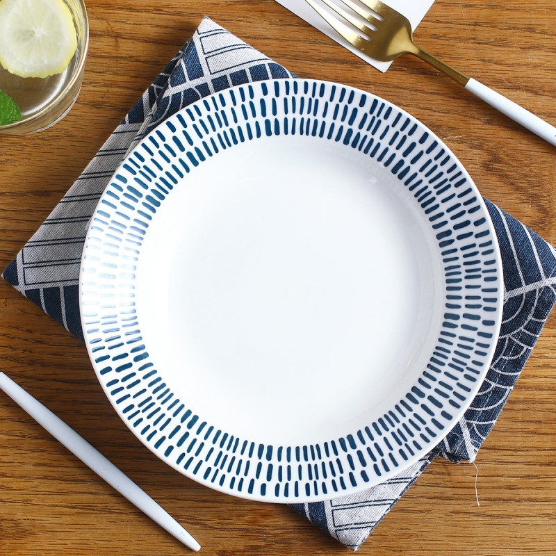 Japanese Blue Series Tableware Ceramic Dinnerware Dinning Plates 8'' Japanese Blue Series Tableware Ceramic Dinnerware Dinning Plates 8''