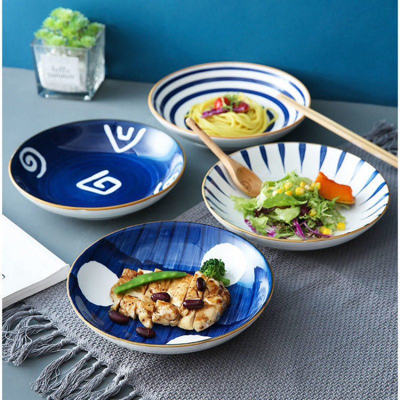 Harmony in Simplicity: Set of 4 Japanese Ceramic Deep Plates (7'' and 8'') - Timeless Elegance for Every Meal Harmony in Simplicity: Set of 4 Japanese Ceramic Deep Plates (7'' and 8'') - Timeless Elegance for Every Meal
