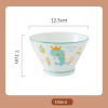 Dino Delight Ceramic Dinner Bowls - Whimsical Hat Shape, 5''