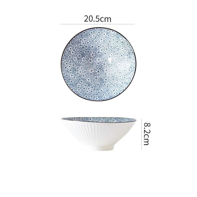 Artistry in Elevation: Set of 4 Vertical Pattern Underglaze Dinner Bowls – 8" Artistry in Elevation: Set of 4 Vertical Pattern Underglaze Dinner Bowls – 8"