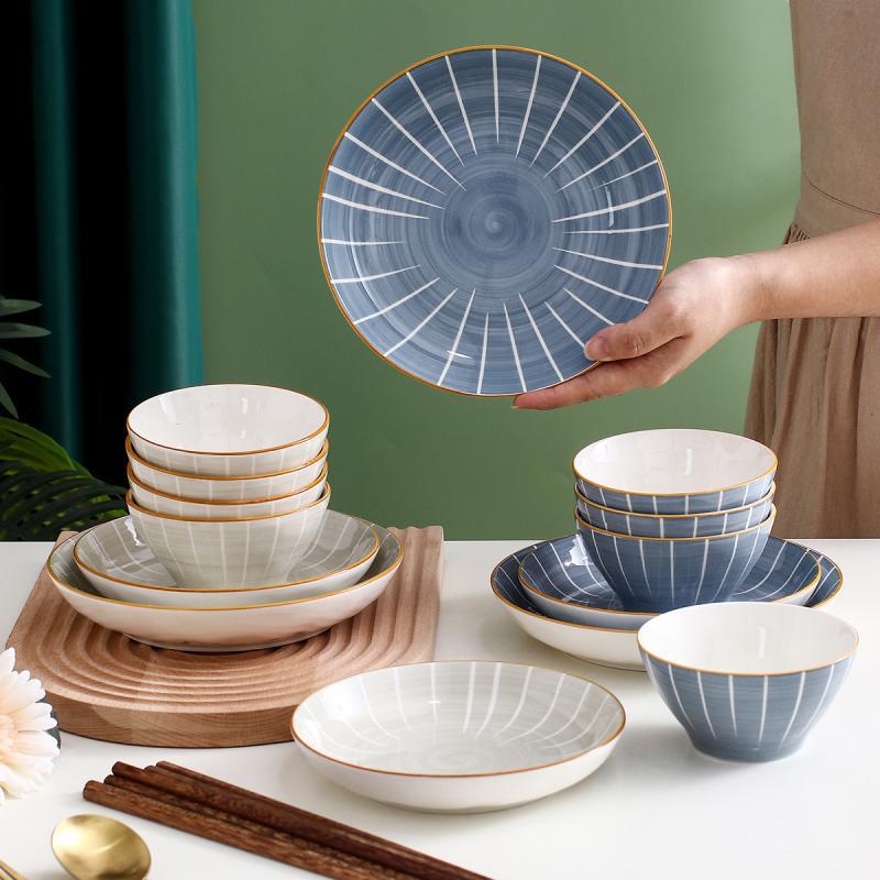 Japanese Elegance Ceramic Dinnerware Set - 16-Piece Delight Japanese Elegance Ceramic Dinnerware Set - 16-Piece Delight