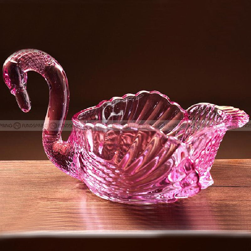 European Fruit Pot Snack Plate Crystal Glass Swan Fruit Bowl European Fruit Pot Snack Plate Crystal Glass Swan Fruit Bowl