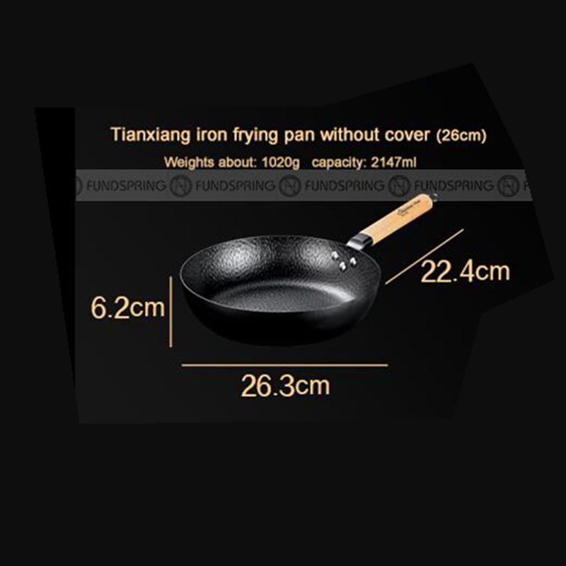 Uncoated Non-Stick Iron Skillet Wok Cast Iron Frying Pan Without Cover Uncoated Non-Stick Iron Skillet Wok Cast Iron Frying Pan Without Cover