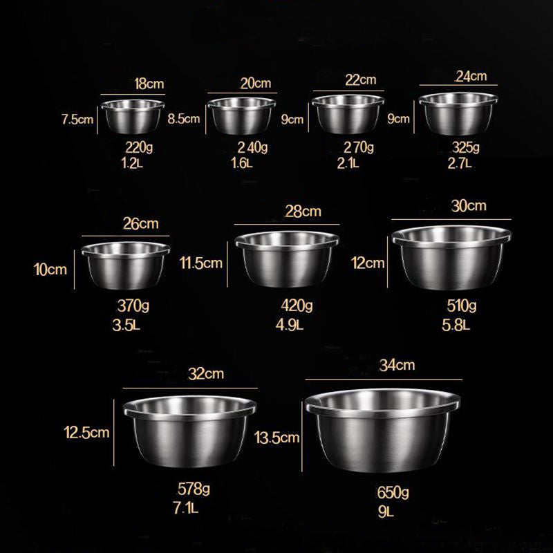 304 Stainless Steel Basin Food Grade Soup Bowl Thickened Cooking Pot 304 Stainless Steel Basin Food Grade Soup Bowl Thickened Cooking Pot