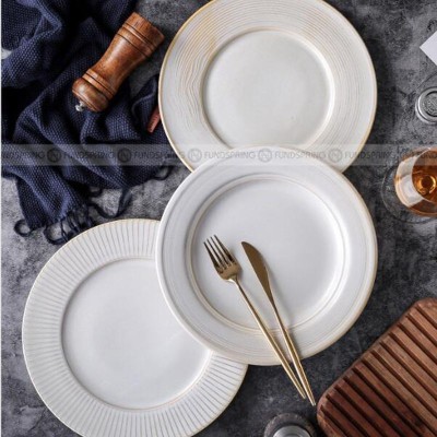 Simplism Milk White Tableware Ceramic Shallow Plate Dinner Plate Simplism Milk White Tableware Ceramic Shallow Plate Dinner Plate
