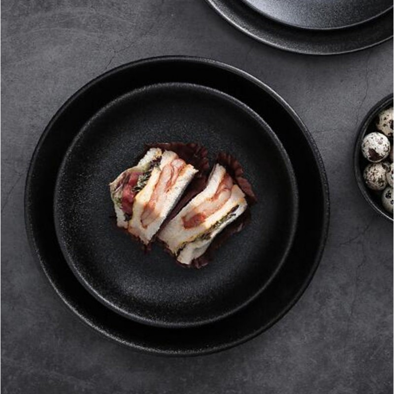 Frosted Tableware Black Ceramic Dinnerware Untensils Bowls Plates Frosted Tableware Black Ceramic Dinnerware Untensils Bowls Plates