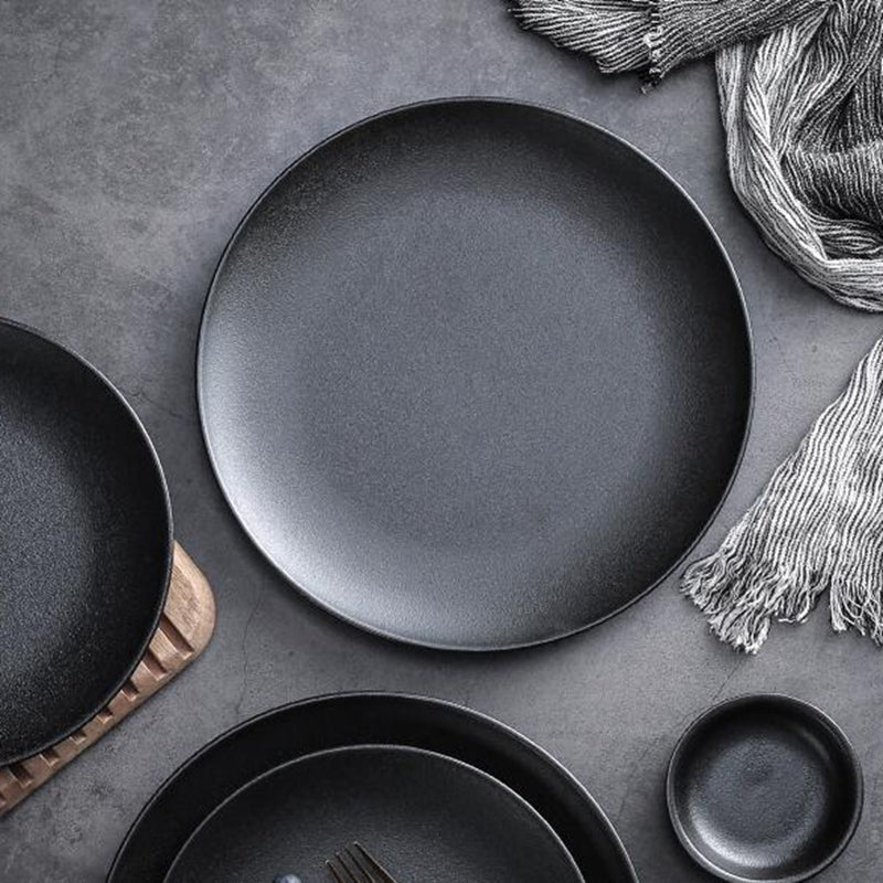 Frosted Tableware Black Ceramic Dinnerware Untensils Bowls Plates Frosted Tableware Black Ceramic Dinnerware Untensils Bowls Plates