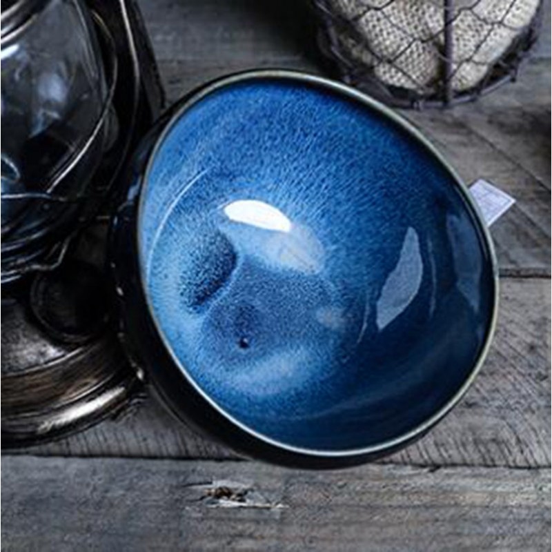 Kiln Change Dinnerware Blue Glazed Tableware Ceramic Dinner Bowl Kiln Change Dinnerware Blue Glazed Tableware Ceramic Dinner Bowl