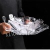 Glass Elegance: Modern Living Room Fruit Plate Large Size Petal Shape Plate Glass Elegance: Modern Living Room Fruit Plate Large Size Petal Shape Plate