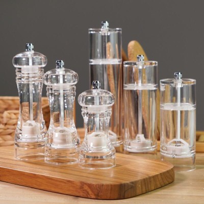Transparent Acrylic Manual Pepper Grinder Condiment Bottle Transparent Acrylic Manual Pepper Grinder Condiment Bottle