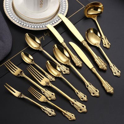 Royal Flatware Set of 13 Pcs 304 Stainless Steel Engraved Hollow Fork, Spoon, Knife, Fruit Fork, Coffee Spoon Royal Flatware Set of 13 Pcs 304 Stainless Steel Engraved Hollow Fork, Spoon, Knife, Fruit Fork, Coffee Spoon
