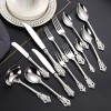 Royal Flatware Set of 13 Pcs 304 Stainless Steel Engraved Hollow Fork, Spoon, Knife, Fruit Fork, Coffee Spoon