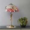 Ultra Size Solid Brass Stand Lamp Tiffany Table Lamp with Flower Decorated Shell Lamp Shade Ultra Size Solid Brass Stand Lamp Tiffany Table Lamp with Flower Decorated Shell Lamp Shade