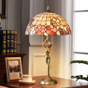 Ultra Size Solid Brass Stand Lamp Tiffany Table Lamp with Flower Decorated Shell Lamp Shade Ultra Size Solid Brass Stand Lamp Tiffany Table Lamp with Flower Decorated Shell Lamp Shade