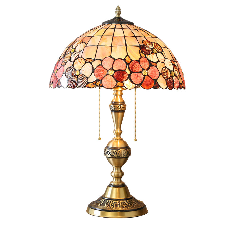 Ultra Size Solid Brass Stand Lamp Tiffany Table Lamp with Flower Decorated Shell Lamp Shade Ultra Size Solid Brass Stand Lamp Tiffany Table Lamp with Flower Decorated Shell Lamp Shade