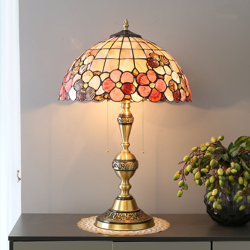 Ultra Size Solid Brass Stand Lamp Tiffany Table Lamp with Flower Decorated Shell Lamp Shade Ultra Size Solid Brass Stand Lamp Tiffany Table Lamp with Flower Decorated Shell Lamp Shade