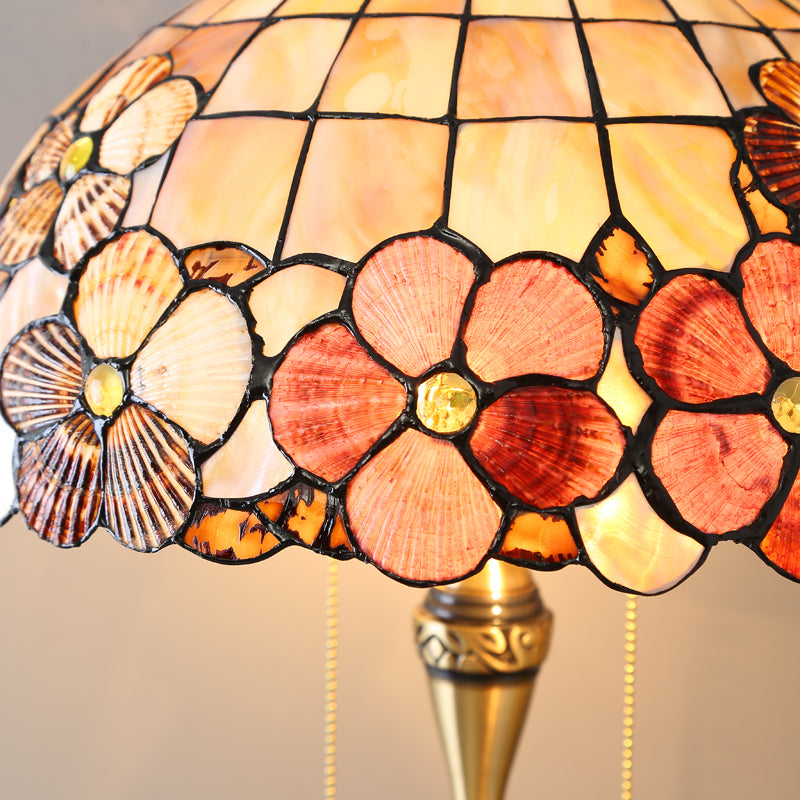 Ultra Size Solid Brass Stand Lamp Tiffany Table Lamp with Flower Decorated Shell Lamp Shade Ultra Size Solid Brass Stand Lamp Tiffany Table Lamp with Flower Decorated Shell Lamp Shade