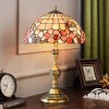 Ultra Size Solid Brass Stand Lamp Tiffany Table Lamp with Flower Decorated Shell Lamp Shade Ultra Size Solid Brass Stand Lamp Tiffany Table Lamp with Flower Decorated Shell Lamp Shade