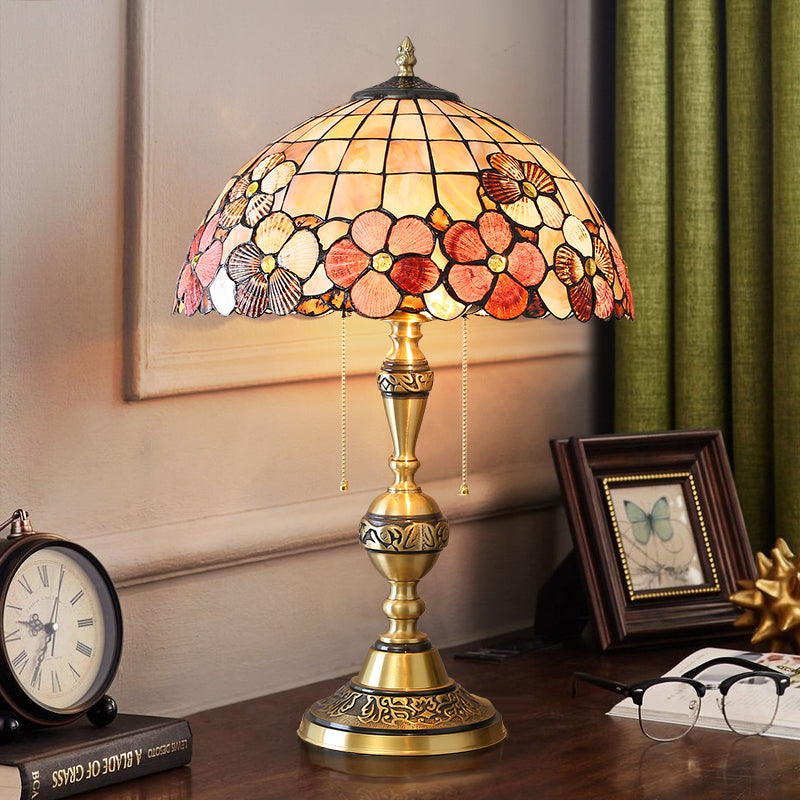 Ultra Size Solid Brass Stand Lamp Tiffany Table Lamp with Flower Decorated Shell Lamp Shade Ultra Size Solid Brass Stand Lamp Tiffany Table Lamp with Flower Decorated Shell Lamp Shade