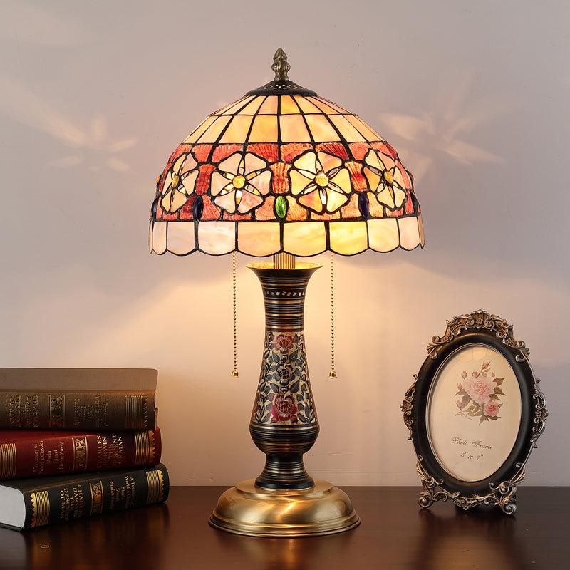 Tiffany Lamp Table Lamp Shell Flowers Lampshade Solid Brass Vase Base Tiffany Lamp Table Lamp Shell Flowers Lampshade Solid Brass Vase Base