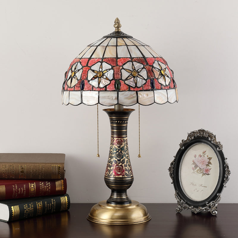Tiffany Lamp Table Lamp Shell Flowers Lampshade Solid Brass Vase Base Tiffany Lamp Table Lamp Shell Flowers Lampshade Solid Brass Vase Base