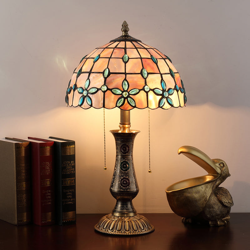Tiffany Lamp Table Lamp Shell Flowers Lampshade Solid Brass Vase Base Tiffany Lamp Table Lamp Shell Flowers Lampshade Solid Brass Vase Base