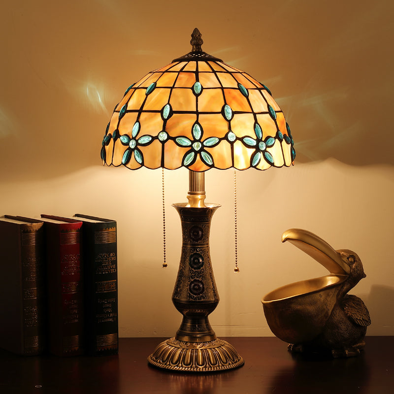Tiffany Lamp Table Lamp Shell Flowers Lampshade Solid Brass Vase Base Tiffany Lamp Table Lamp Shell Flowers Lampshade Solid Brass Vase Base