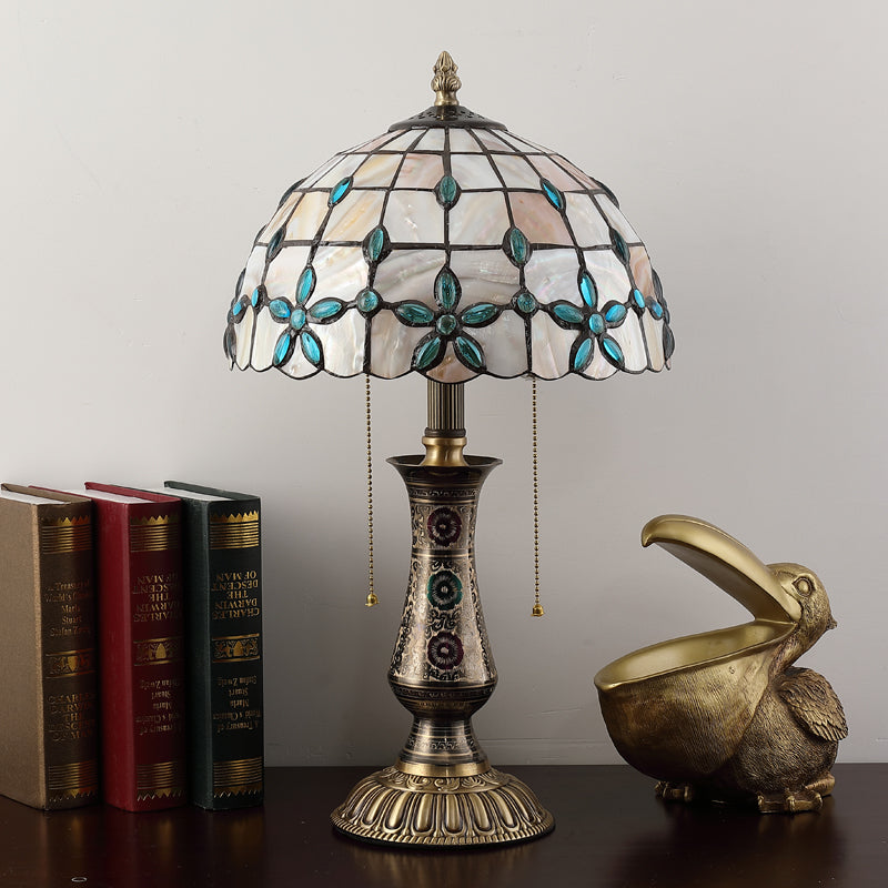 Tiffany Lamp Table Lamp Shell Flowers Lampshade Solid Brass Vase Base Tiffany Lamp Table Lamp Shell Flowers Lampshade Solid Brass Vase Base
