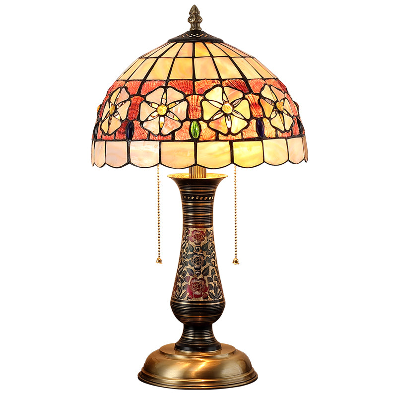 Tiffany Lamp Table Lamp Shell Flowers Lampshade Solid Brass Vase Base Tiffany Lamp Table Lamp Shell Flowers Lampshade Solid Brass Vase Base