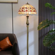 Tiffany Floor Lamp with Flower Shell Shade and Solid Brass Lamp Holder Tiffany Floor Lamp with Flower Shell Shade and Solid Brass Lamp Holder