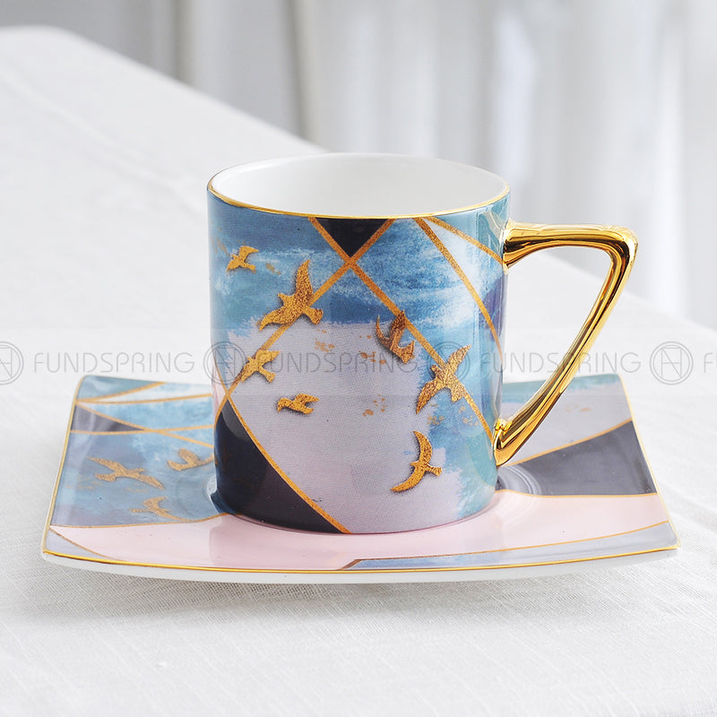 European Luxury Bone China Coffee Cup and Saucer Set - Exquisite Ceramic Tea Cup European Luxury Bone China Coffee Cup and Saucer Set - Exquisite Ceramic Tea Cup