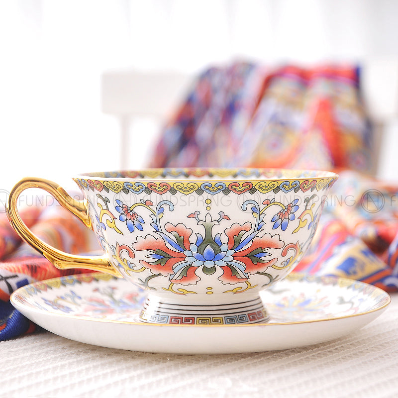 Traditional Chinese Enamel Tea Cup with Saucer Bone China Coffee Cup Set Traditional Chinese Enamel Tea Cup with Saucer Bone China Coffee Cup Set
