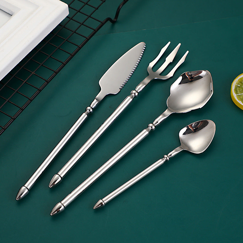 304 Stainless Steel Knife Fork Spoon Flatware Set Sea King Plated Cutlery Steak Fork Coffee Spoon 304 Stainless Steel Knife Fork Spoon Flatware Set Sea King Plated Cutlery Steak Fork Coffee Spoon