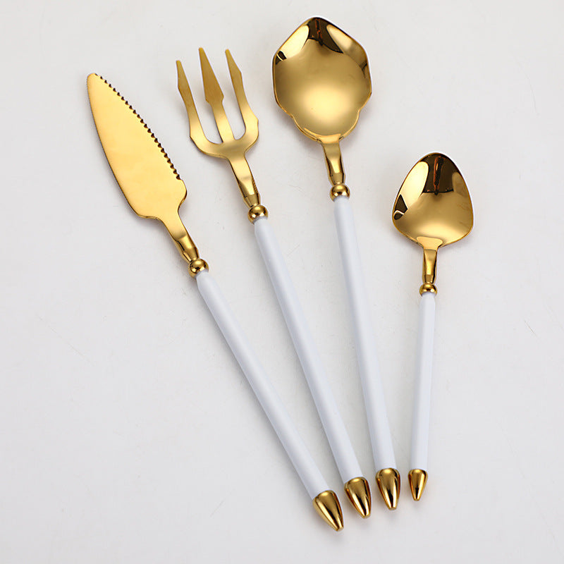 304 Stainless Steel Knife Fork Spoon Flatware Set Sea King Plated Cutlery Steak Fork Coffee Spoon 304 Stainless Steel Knife Fork Spoon Flatware Set Sea King Plated Cutlery Steak Fork Coffee Spoon