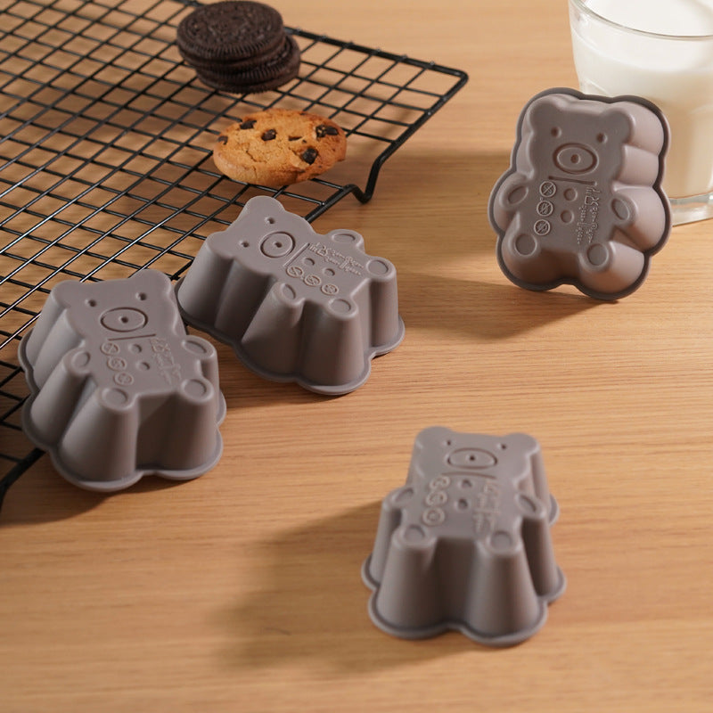 Food-grade Silicone Bear-shaped Baking Mold Muffin Cup non-stick Mold Food-grade Silicone Bear-shaped Baking Mold Muffin Cup non-stick Mold