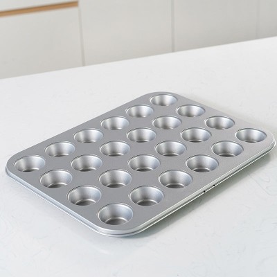 Premium Nonstick Coated Silver 24-Cup Muffin Baking Pan Premium Nonstick Coated Silver 24-Cup Muffin Baking Pan