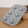 Silver Non-Stick 6-Cup Muffin and Cake Baking Pan Silver Non-Stick 6-Cup Muffin and Cake Baking Pan