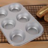 Silver Non-Stick 6-Cup Muffin and Cake Baking Pan Silver Non-Stick 6-Cup Muffin and Cake Baking Pan