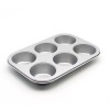 Silver Non-Stick 6-Cup Muffin and Cake Baking Pan Silver Non-Stick 6-Cup Muffin and Cake Baking Pan