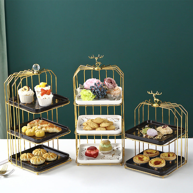 Elegant Ceramic Snack Tray: Afternoon Tea Delights and Candy Display Stand for Dessert Storage